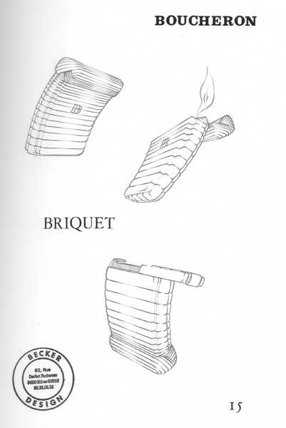 Étude de design BOUCHERON par Michel BECKER Briquet Dessin au crayon