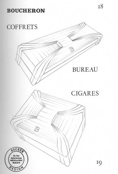 Étude de design BOUCHERON par Michel BECKER Coffret à bijoux Dessin au crayon